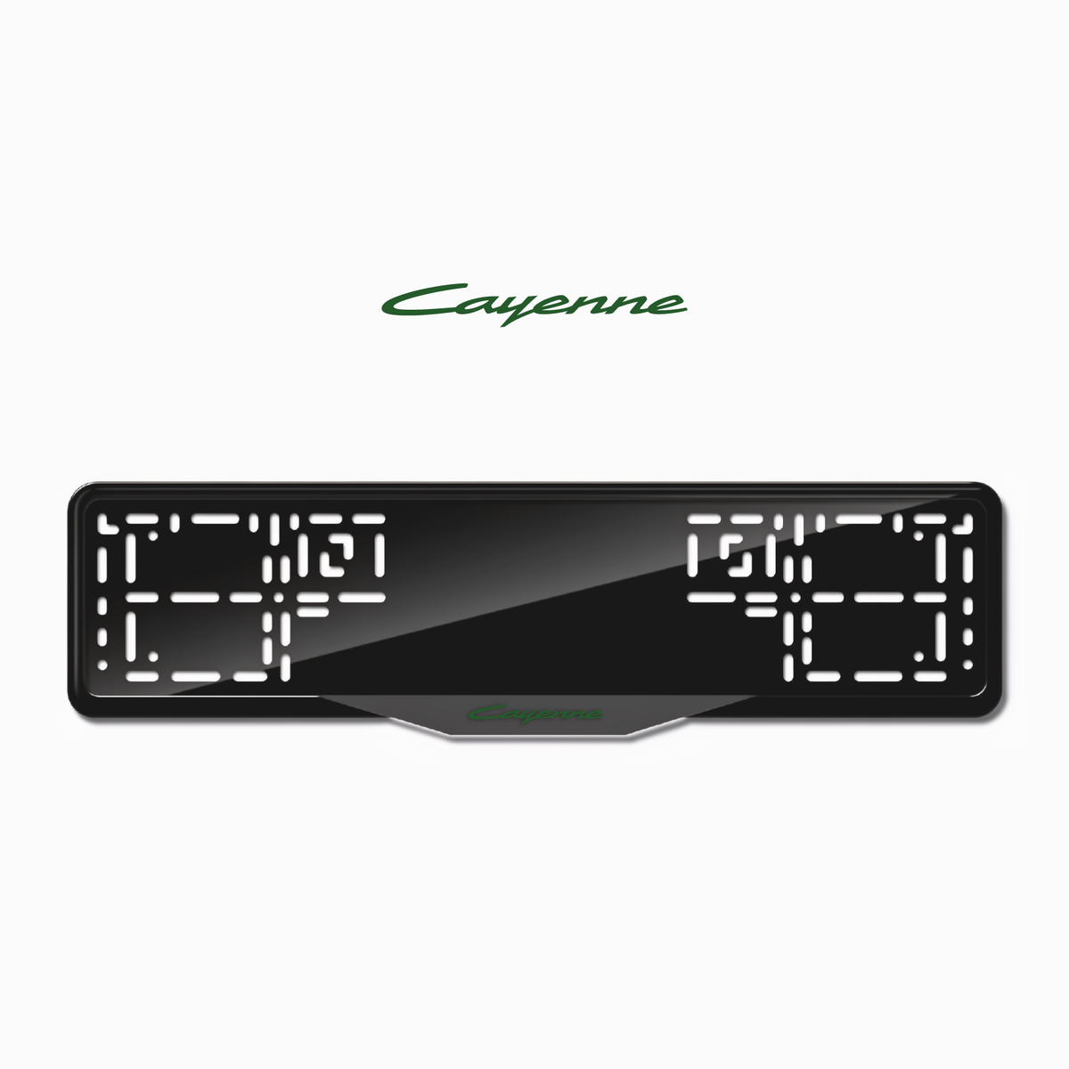 Cadres de plaque d'immatriculation Cayenne - Vert - SATIN