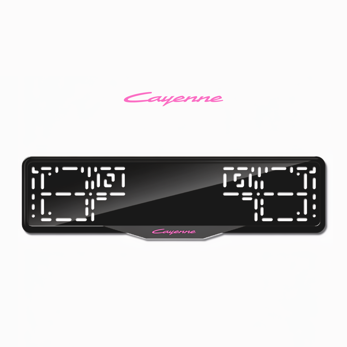 Cadres de plaque d'immatriculation Cayenne - Rose - SATIN