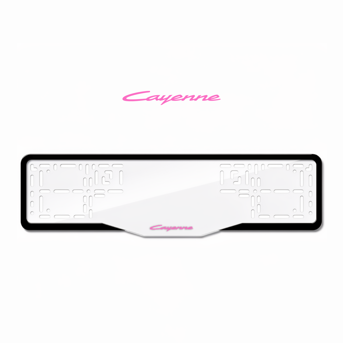 Cadres de plaque d'immatriculation Cayenne - Rose - GLASS