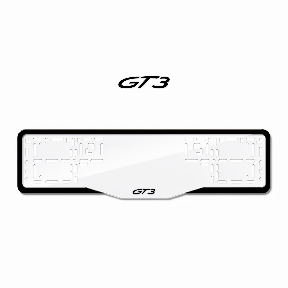 Cadres de plaque d'immatriculation GT3 - Noir - GLASS