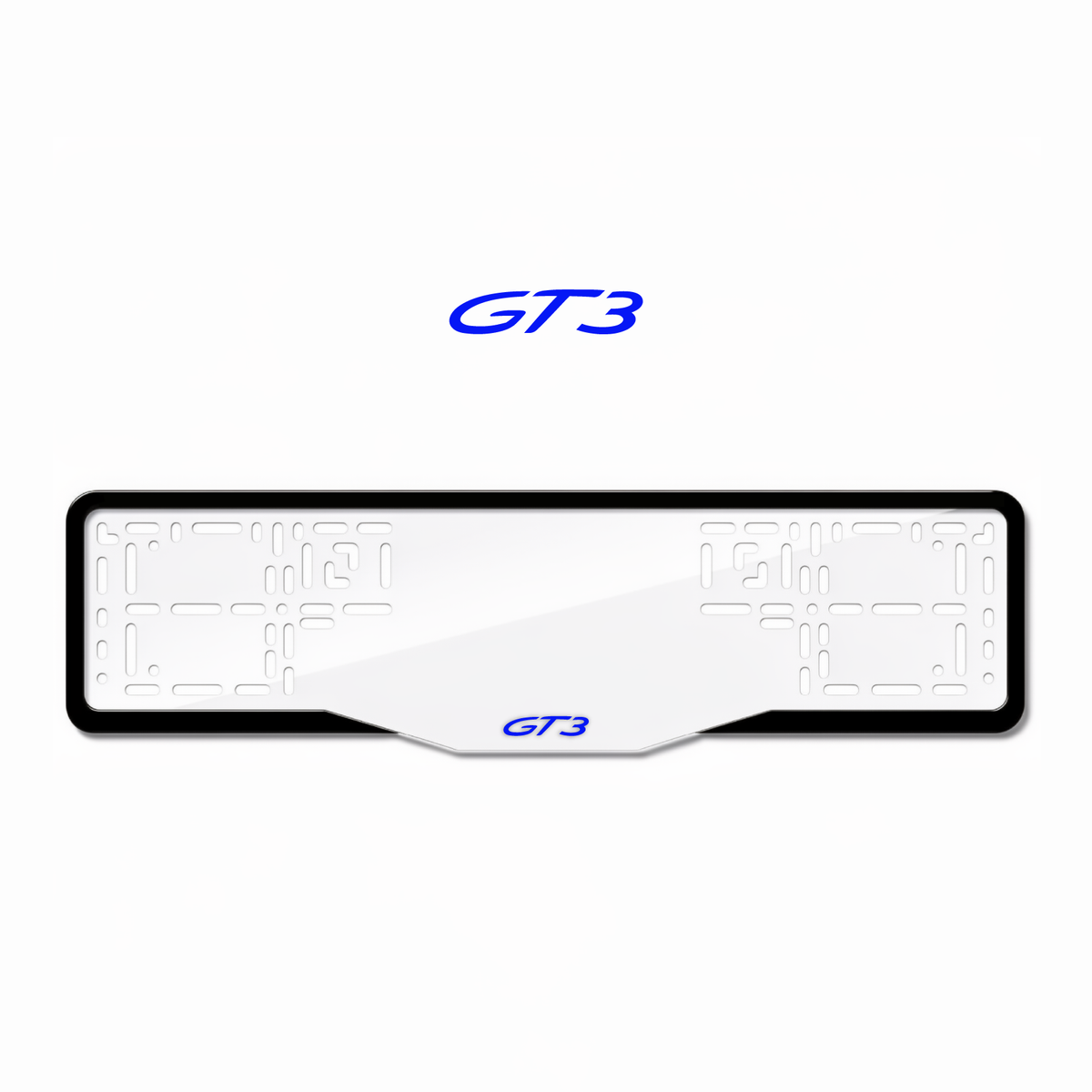 Cadres de plaque d'immatriculation GT3 - Bleu - GLASS