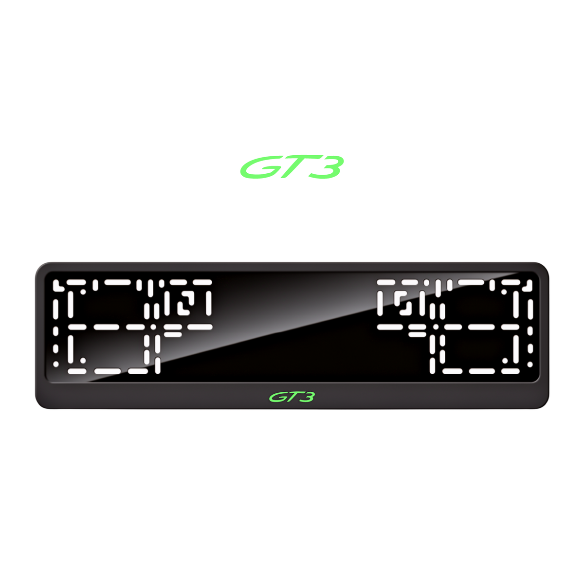 Cadres de plaque d'immatriculation GT3 - Vert néon - CLASSIC
