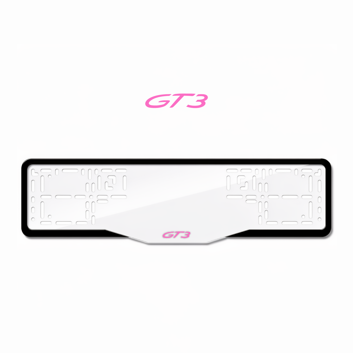 Cadres de plaque d'immatriculation GT3 - Rose - GLASS