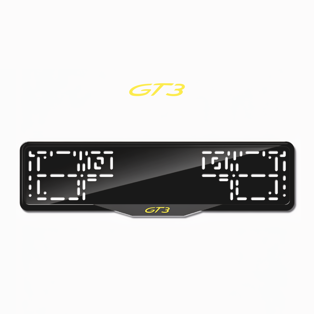 Cadres de plaque d'immatriculation GT3 - Jaune - SATIN