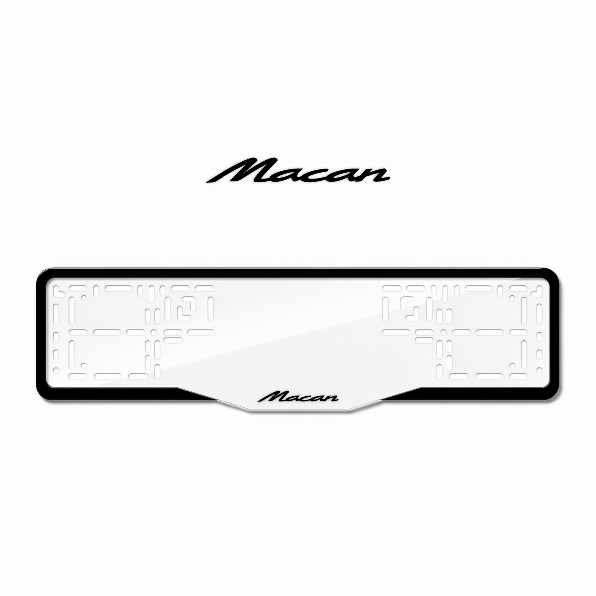 Cadres de plaque d'immatriculation Macan - Noir - GLASS