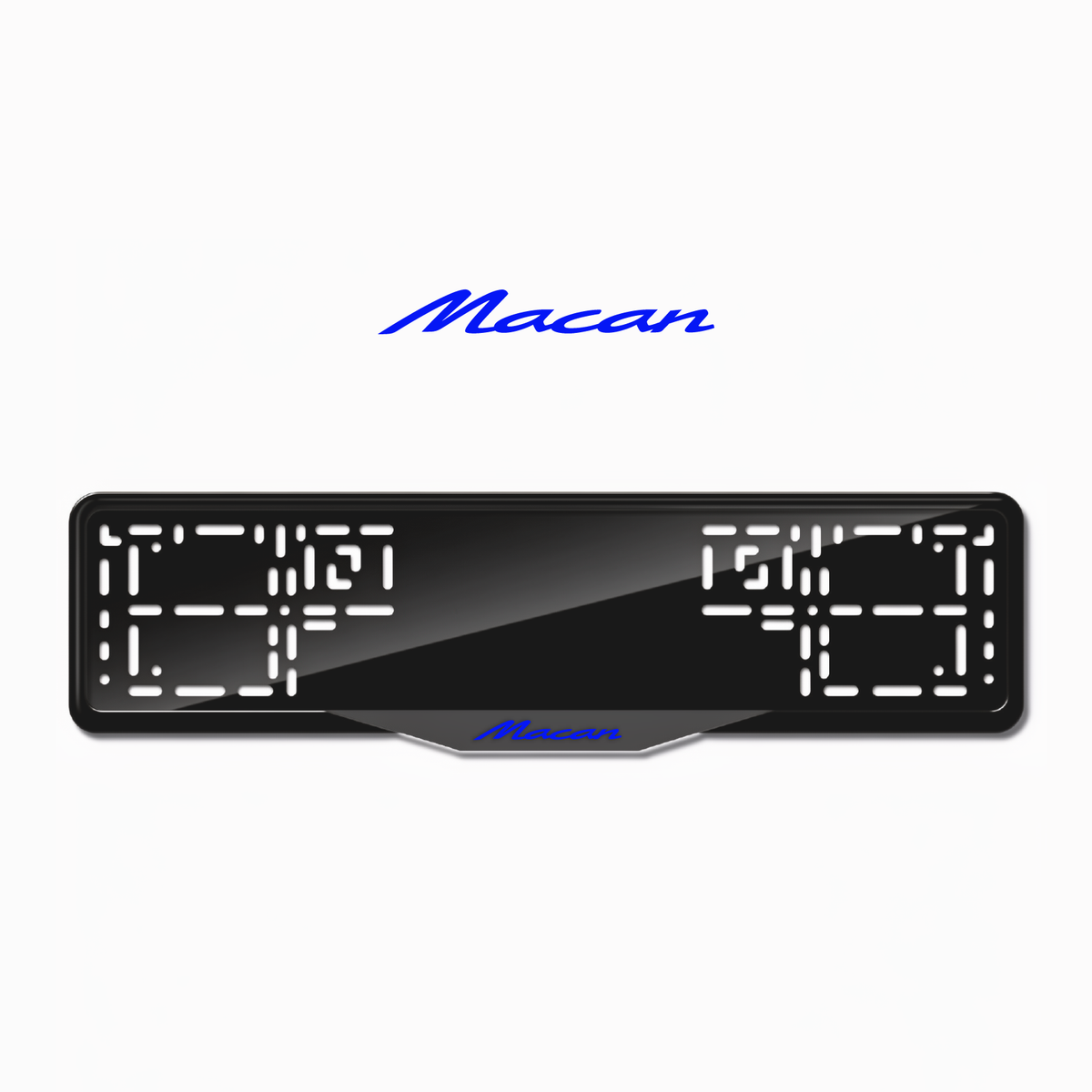 Cadres de plaque d'immatriculation Macan - Bleu - SATIN