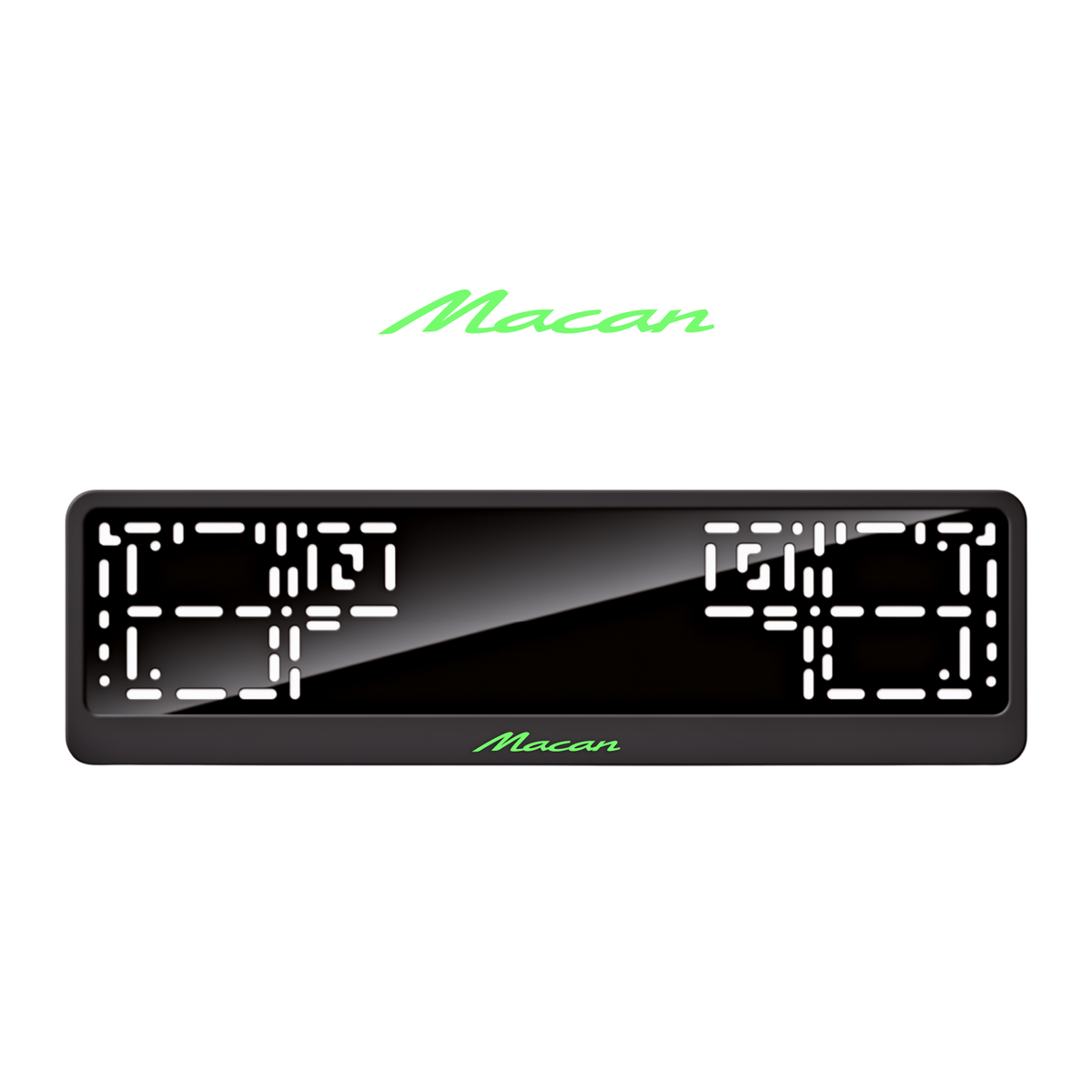 Cadres de plaque d'immatriculation Macan - Vert néon - CLASSIC