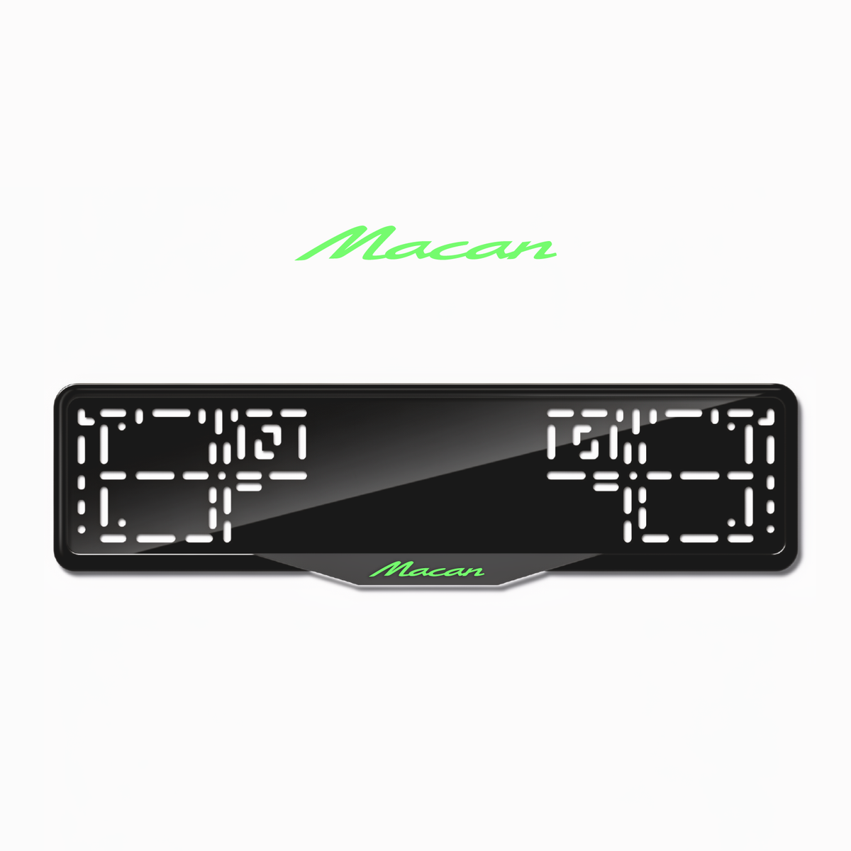 Cadres de plaque d'immatriculation Macan - Vert néon - SATIN
