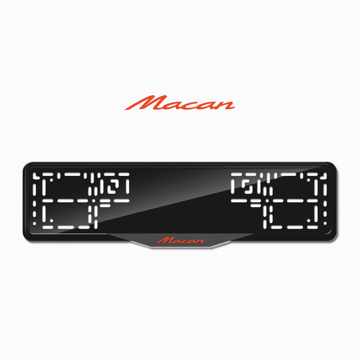 Cadres de plaque d'immatriculation Macan - Rouge - SATIN