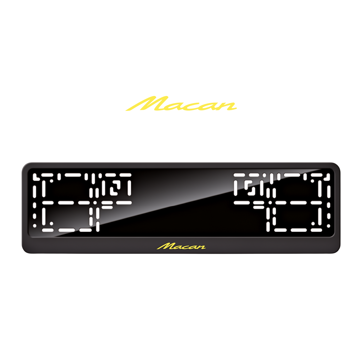 Cadres de plaque d'immatriculation Macan - Jaune - CLASSIC