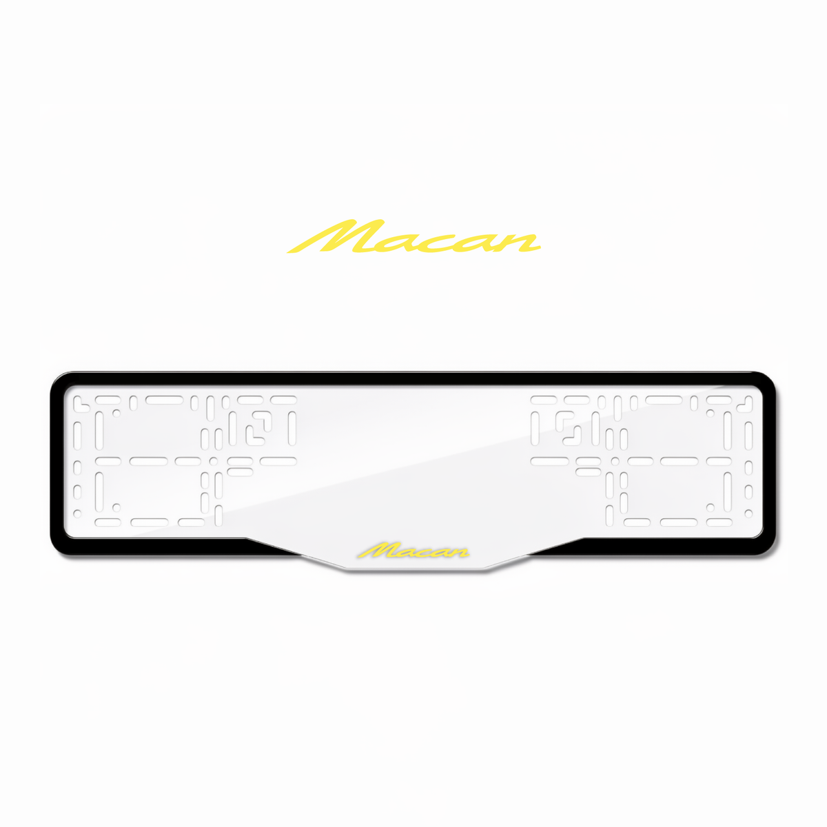 Cadres de plaque d'immatriculation Macan - Jaune - GLASS