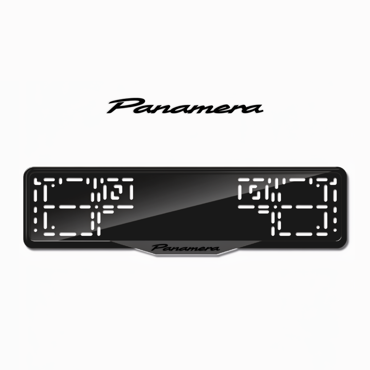 Cadres de plaque d'immatriculation Panamera - Noir - SATIN