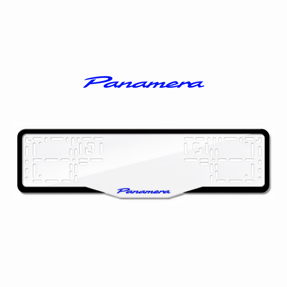Cadres de plaque d'immatriculation Panamera - Bleu - GLASS