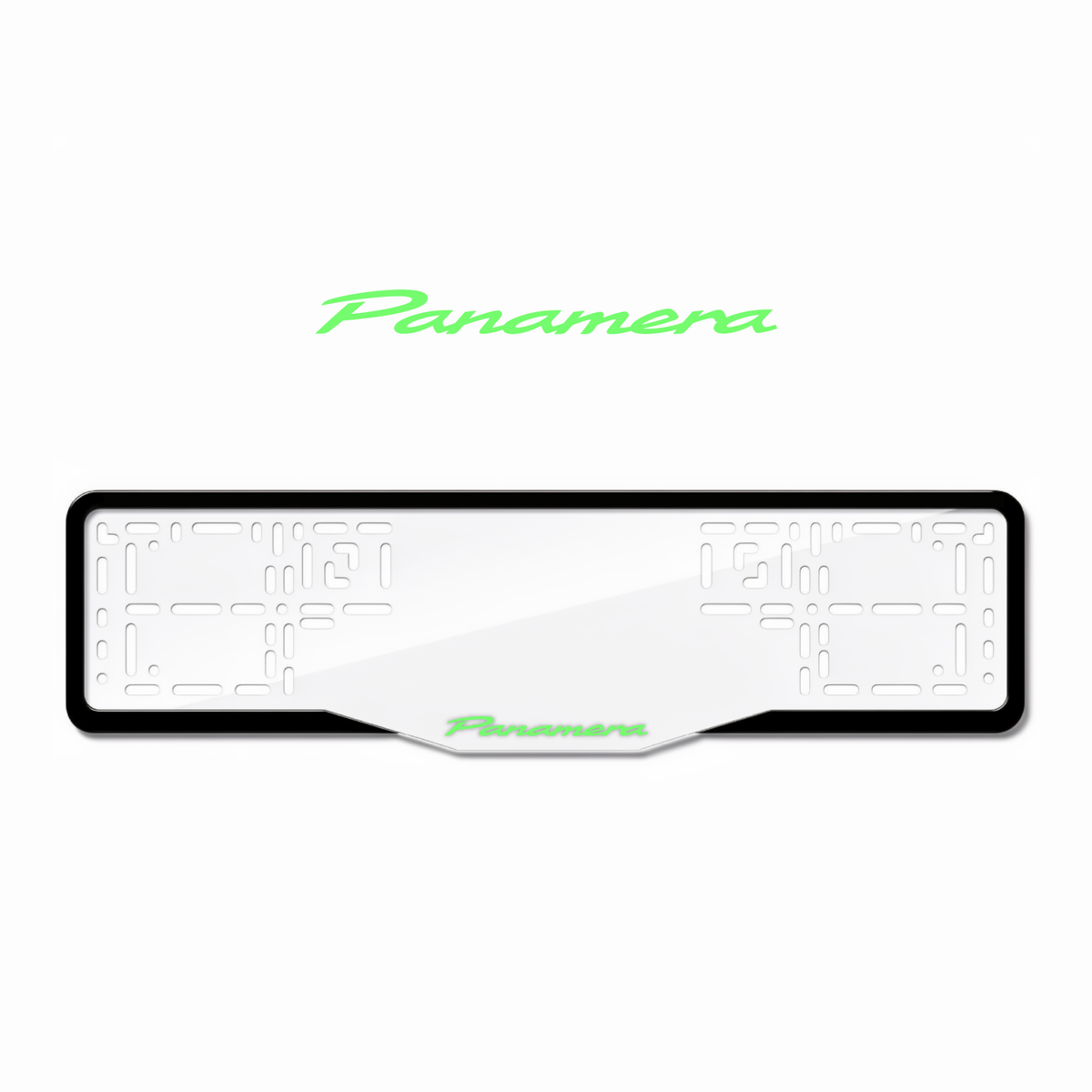 Cadres de plaque d'immatriculation Panamera - Vert néon - GLASS
