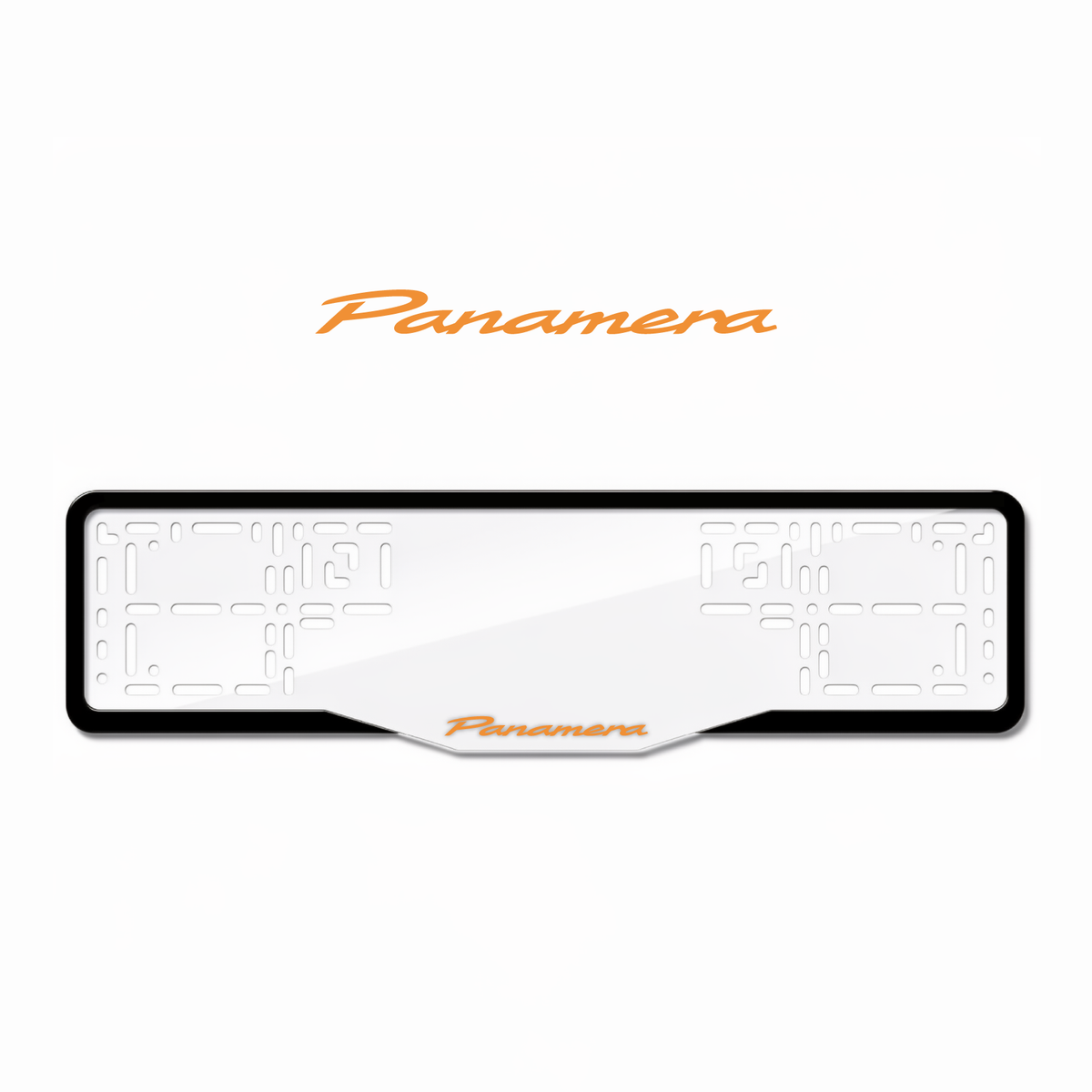 Cadres de plaque d'immatriculation Panamera - Orange Hermès - GLASS