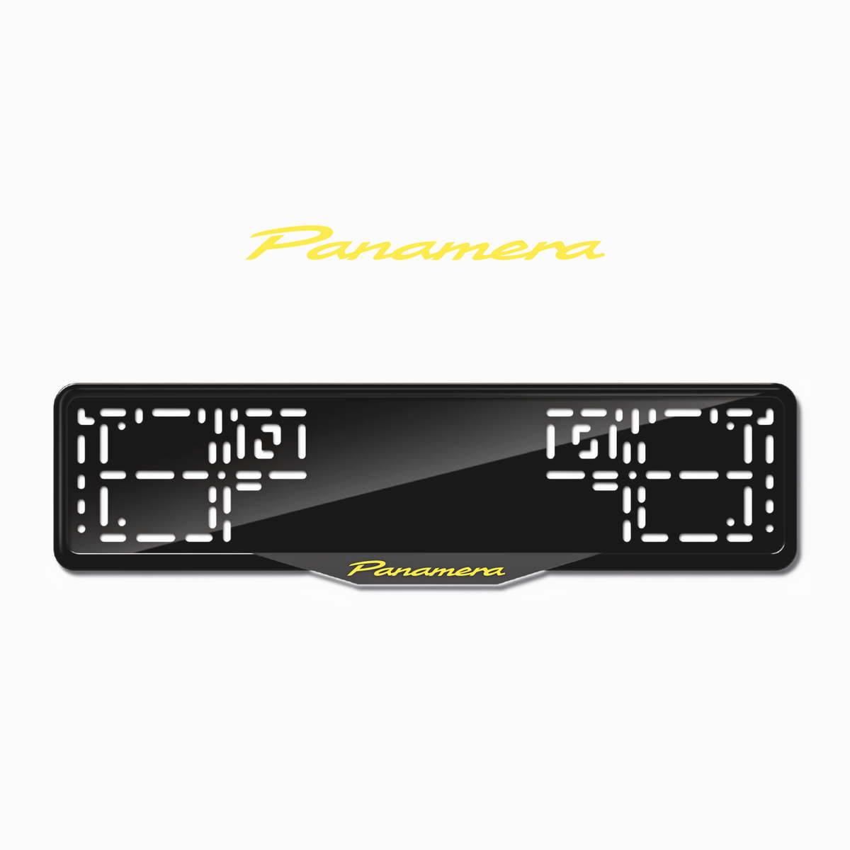Cadres de plaque d'immatriculation Panamera - Jaune - SATIN