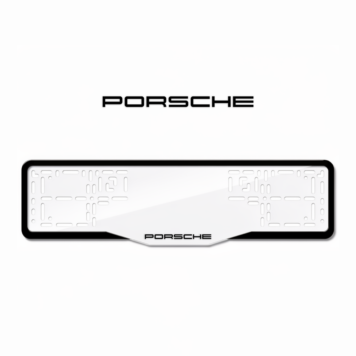 Cadres de plaque d'immatriculation Porsche - Noir - GLASS