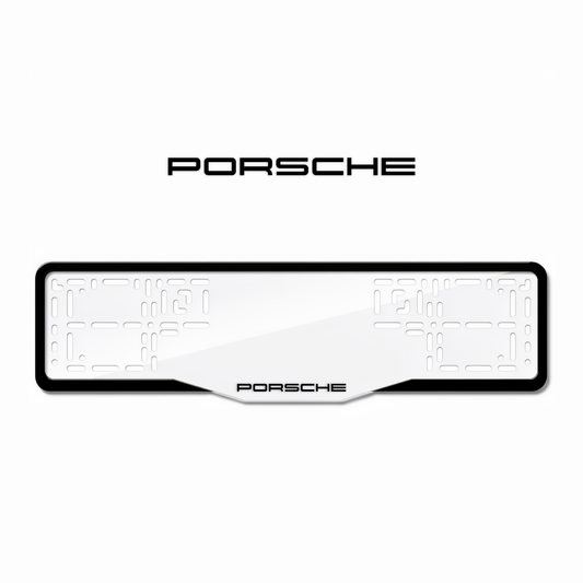 Cadres de plaque d'immatriculation Porsche - Noir - GLASS