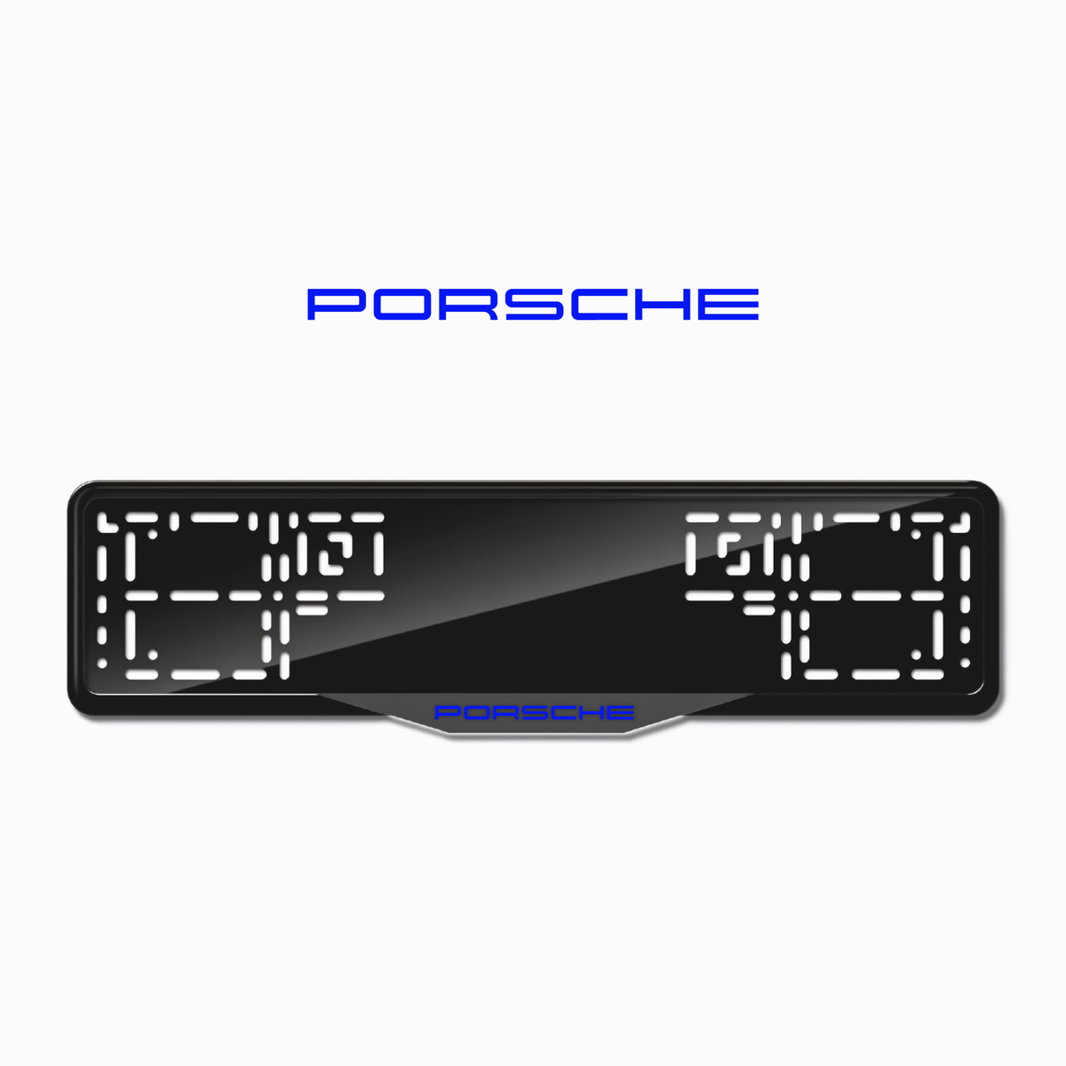 Cadres de plaque d'immatriculation Porsche - Bleu - SATIN