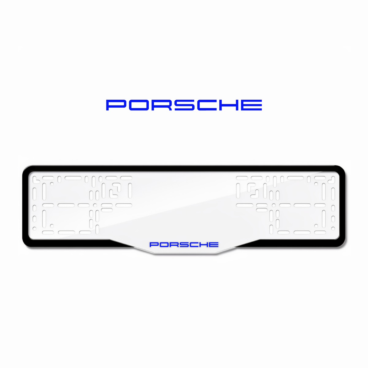Cadres de plaque d'immatriculation Porsche - Bleu - GLASS