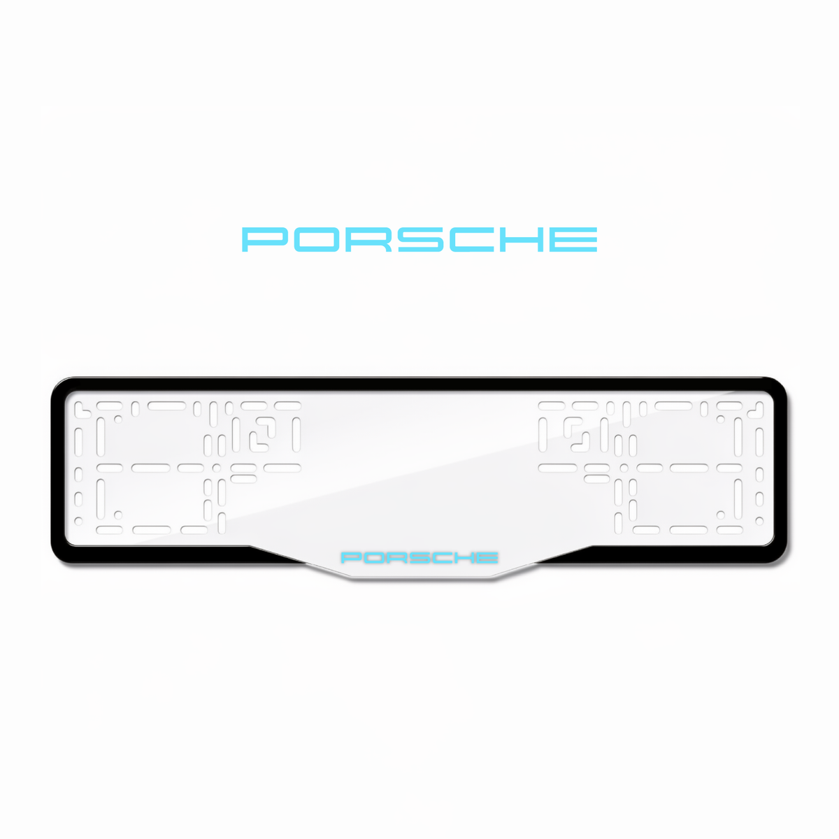 Cadres de plaque d'immatriculation Porsche - Bleu Tiffany - GLASS
