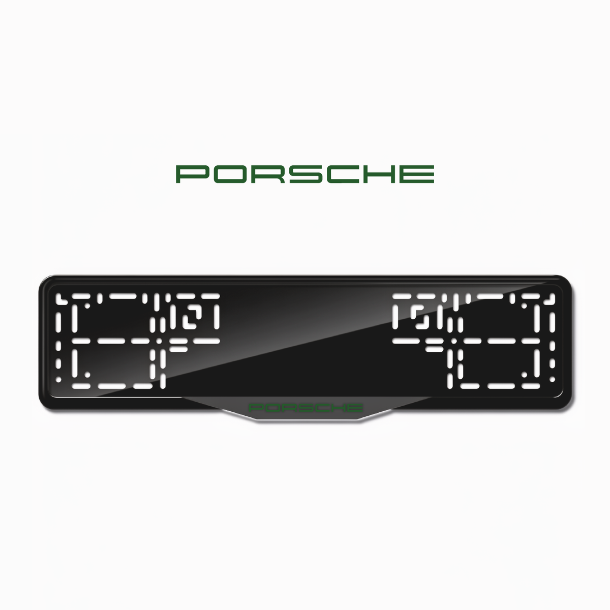 Cadres de plaque d'immatriculation Porsche - Vert - SATIN