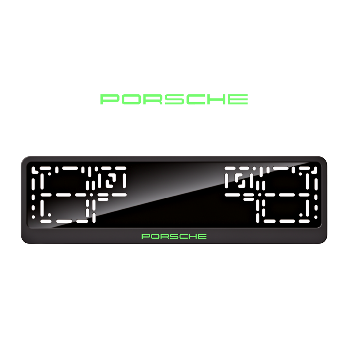 Cadres de plaque d'immatriculation Porsche - Vert néon - CLASSIC