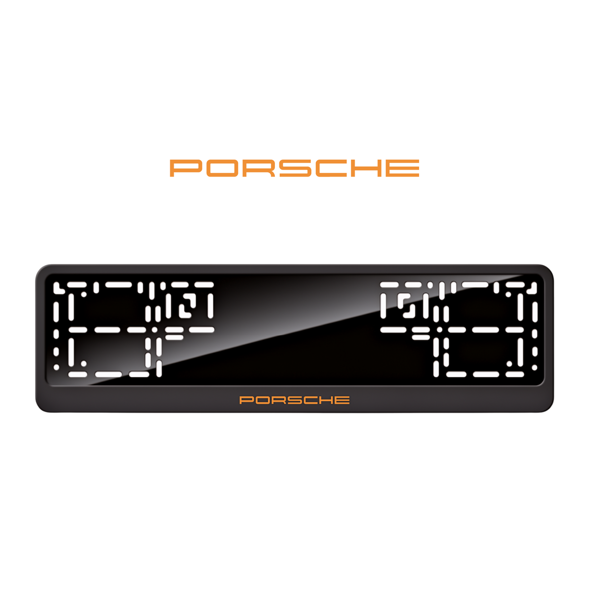 Cadres de plaque d'immatriculation Porsche - Orange Hermès - CLASSIC