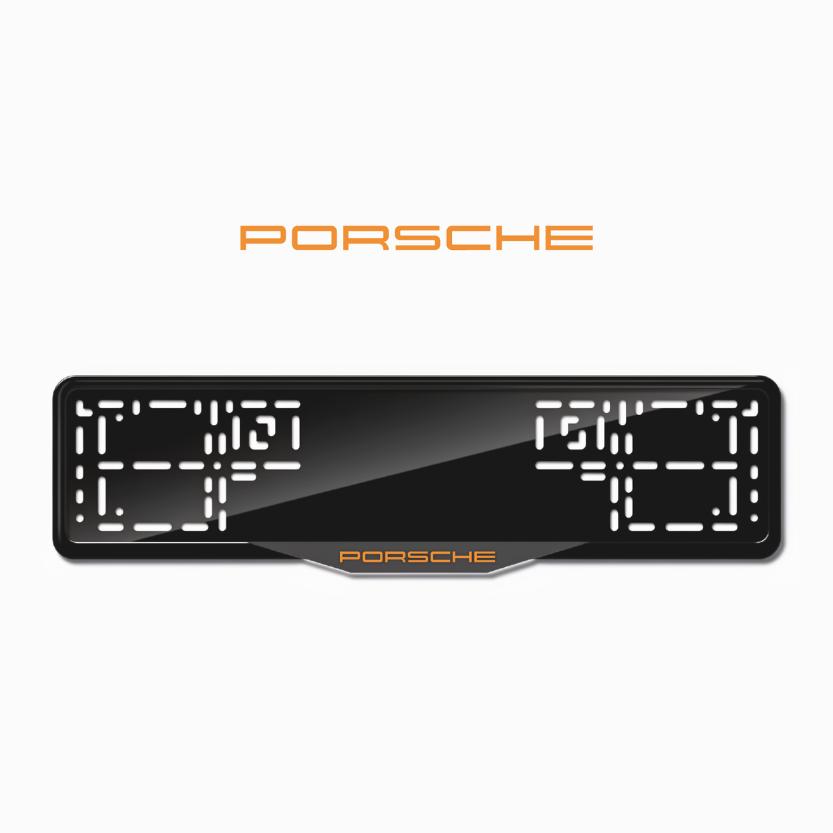 Cadres de plaque d'immatriculation Porsche - Orange Hermès - SATIN
