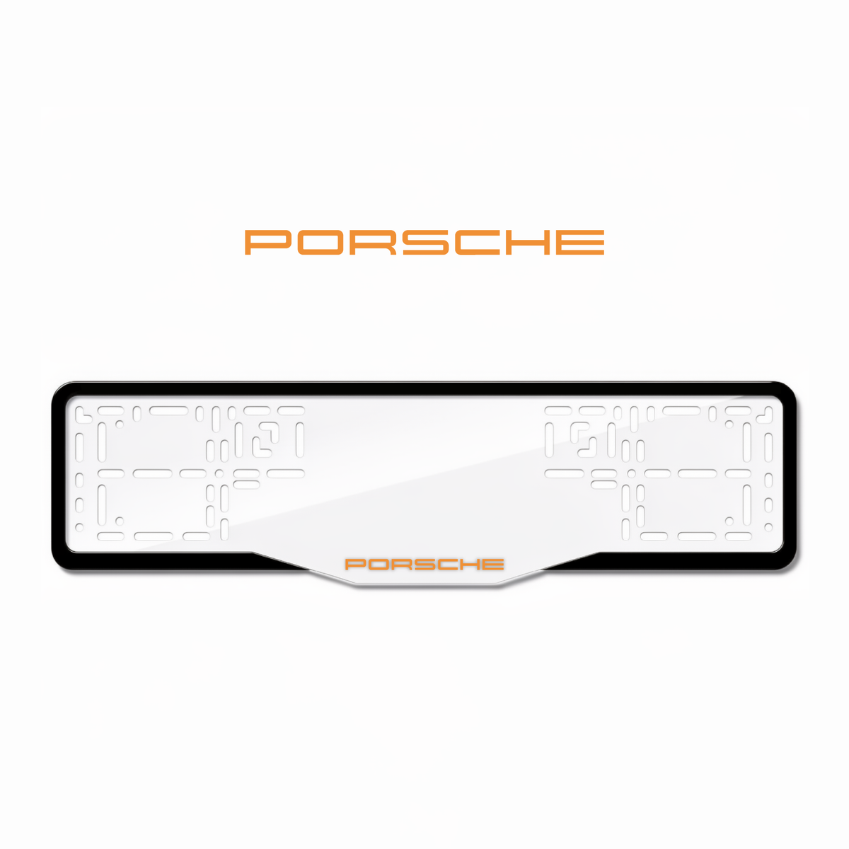 Cadres de plaque d'immatriculation Porsche - Orange Hermès - GLASS