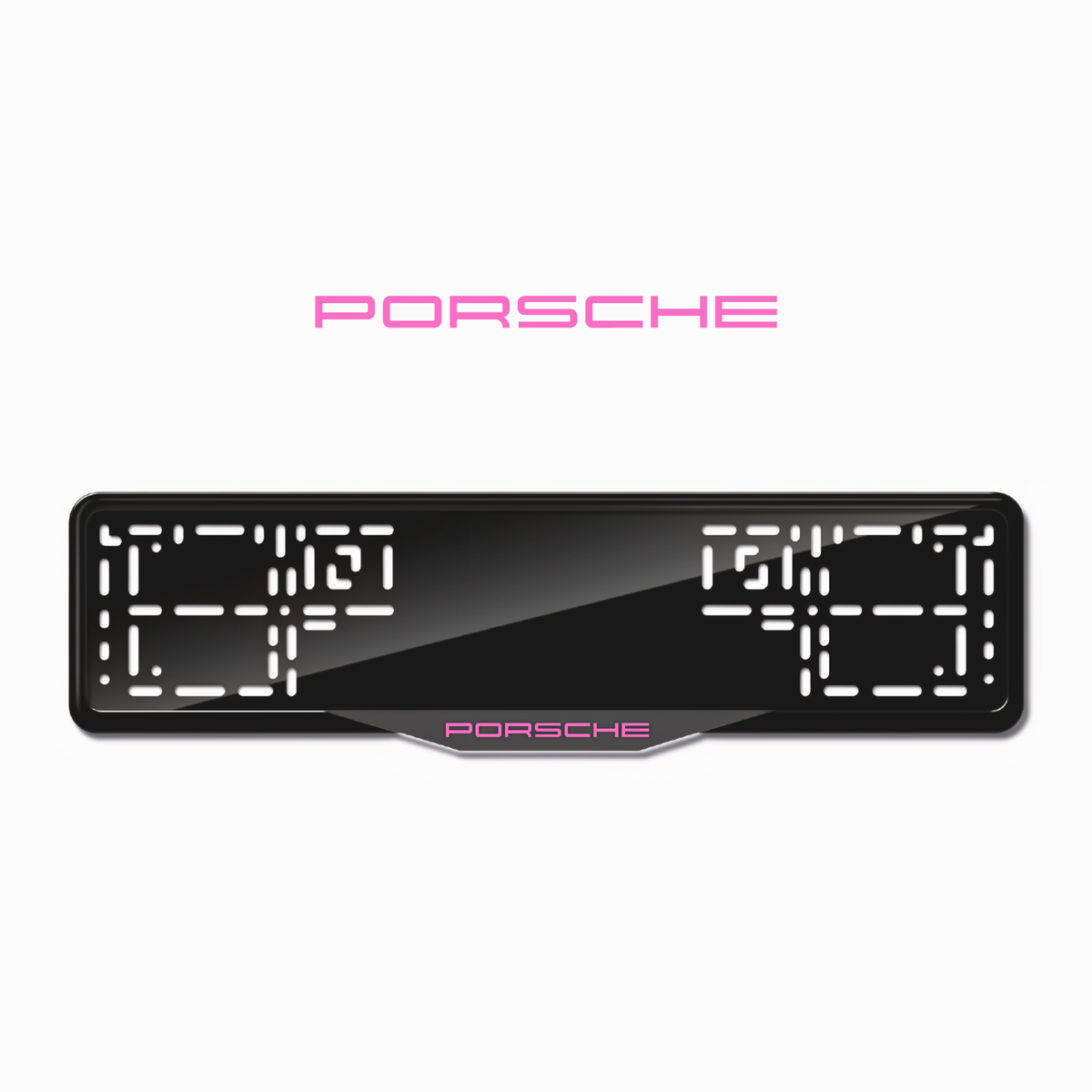 Cadres de plaque d'immatriculation Porsche - Rose - SATIN