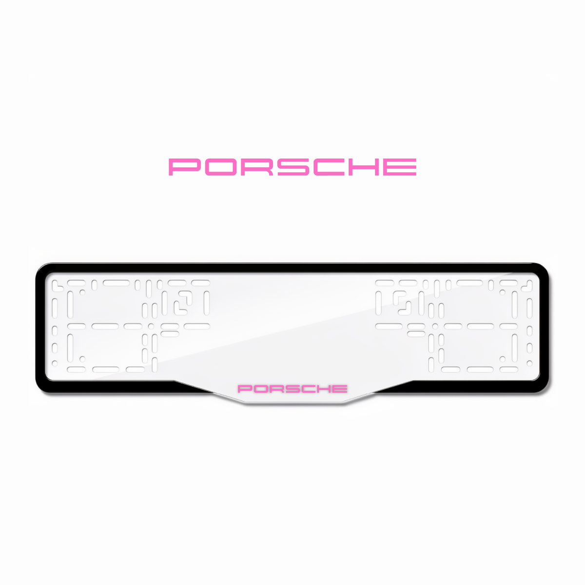 Cadres de plaque d'immatriculation Porsche - Rose - GLASS