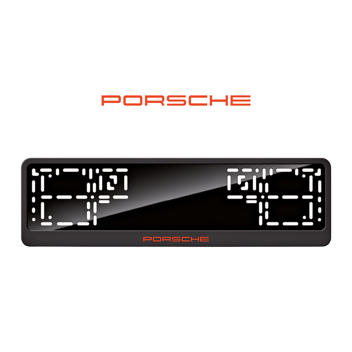 Cadres de plaque d'immatriculation Porsche - Rouge - CLASSIC