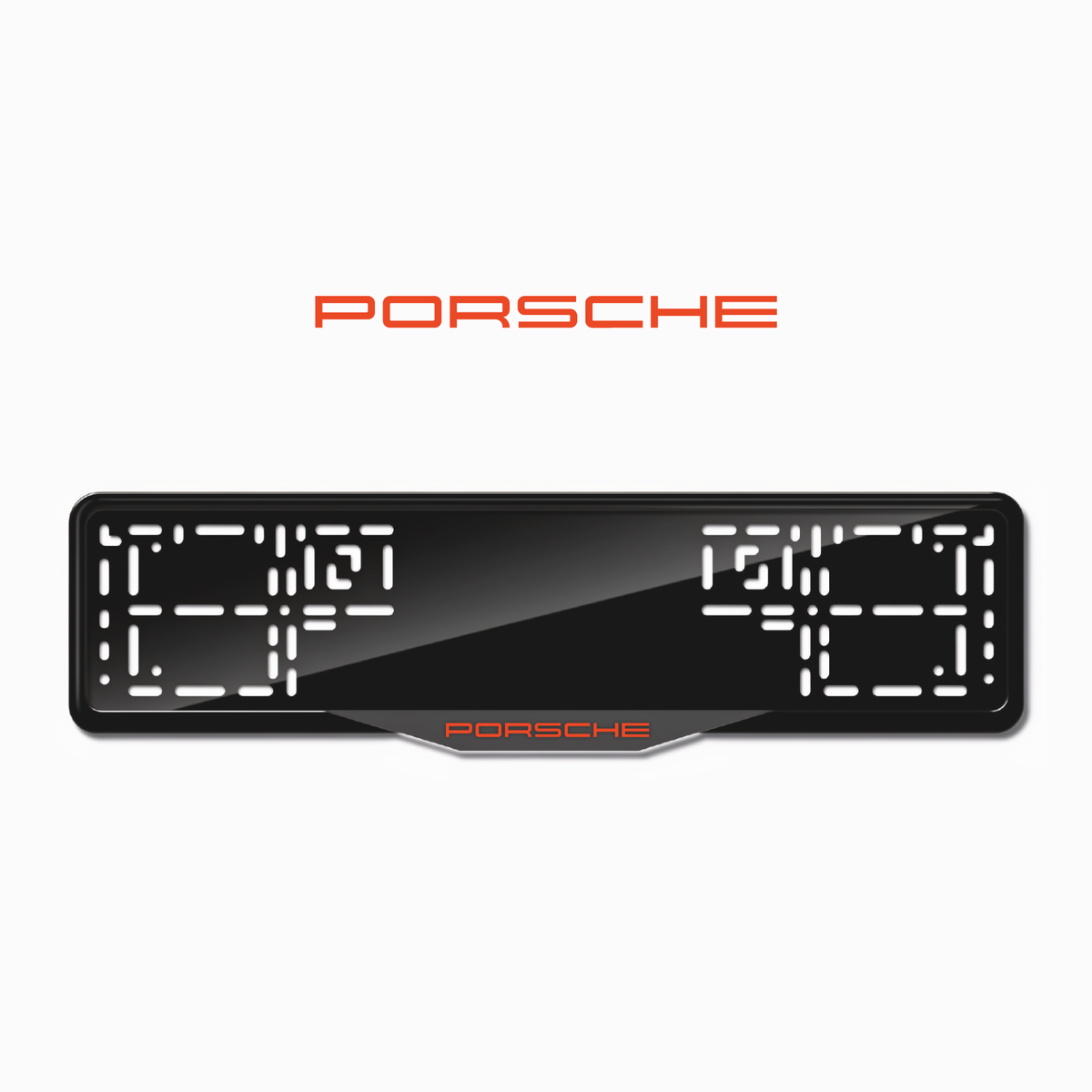 Cadres de plaque d'immatriculation Porsche - Rouge - SATIN