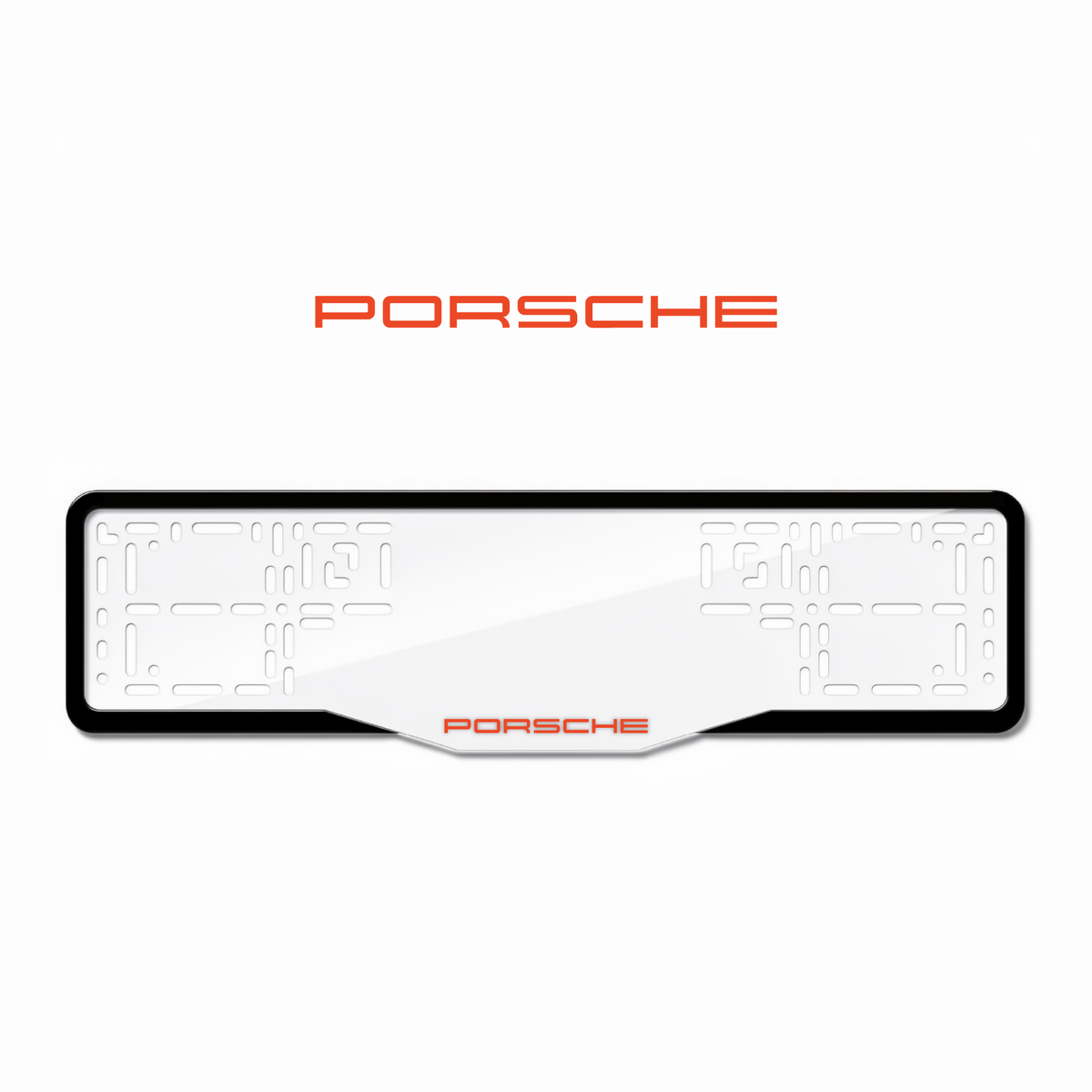 Cadres de plaque d'immatriculation Porsche - Rouge - GLASS