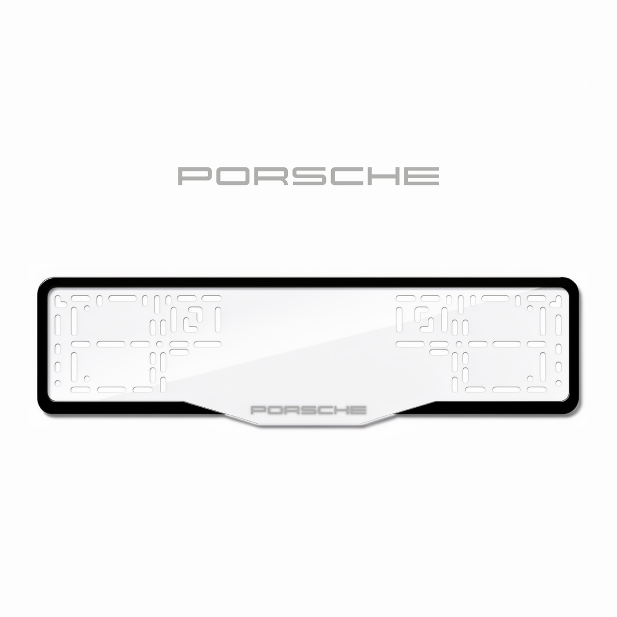 Cadres de plaque d'immatriculation Porsche - Gris - GLASS