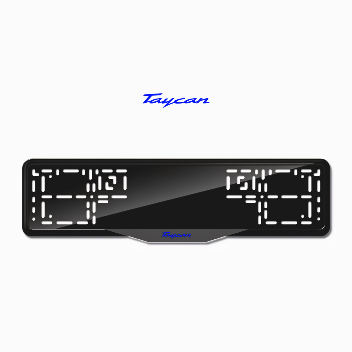 Cadres de plaque d'immatriculation Taycan - Bleu - SATIN
