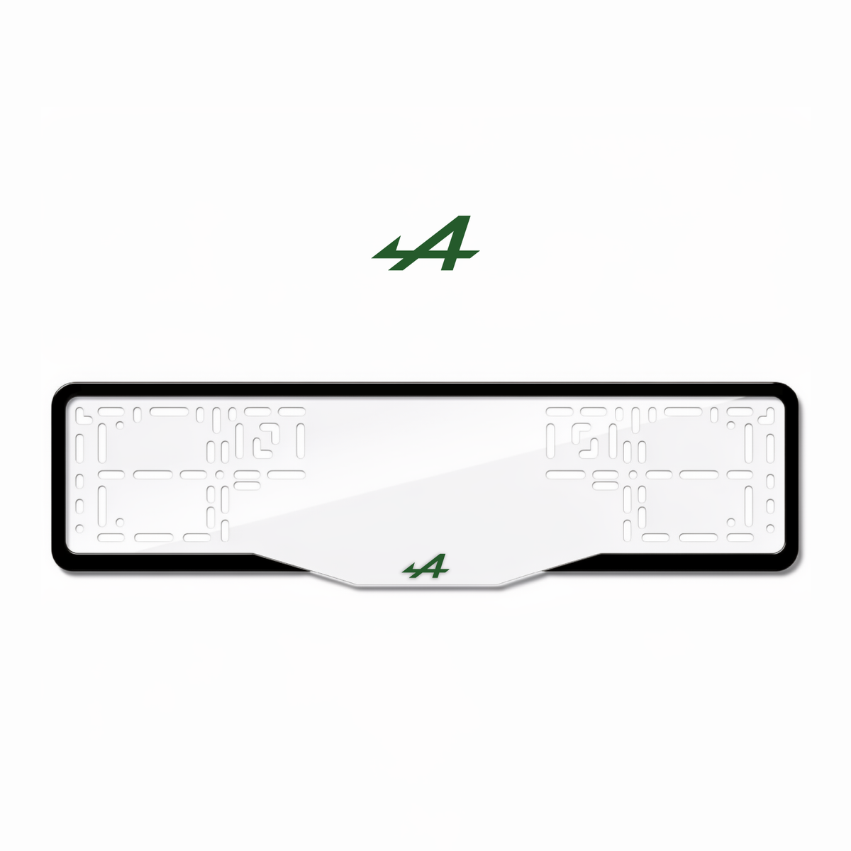 Cadres de plaque d'immatriculation Alpine Logo - Vert - GLASS