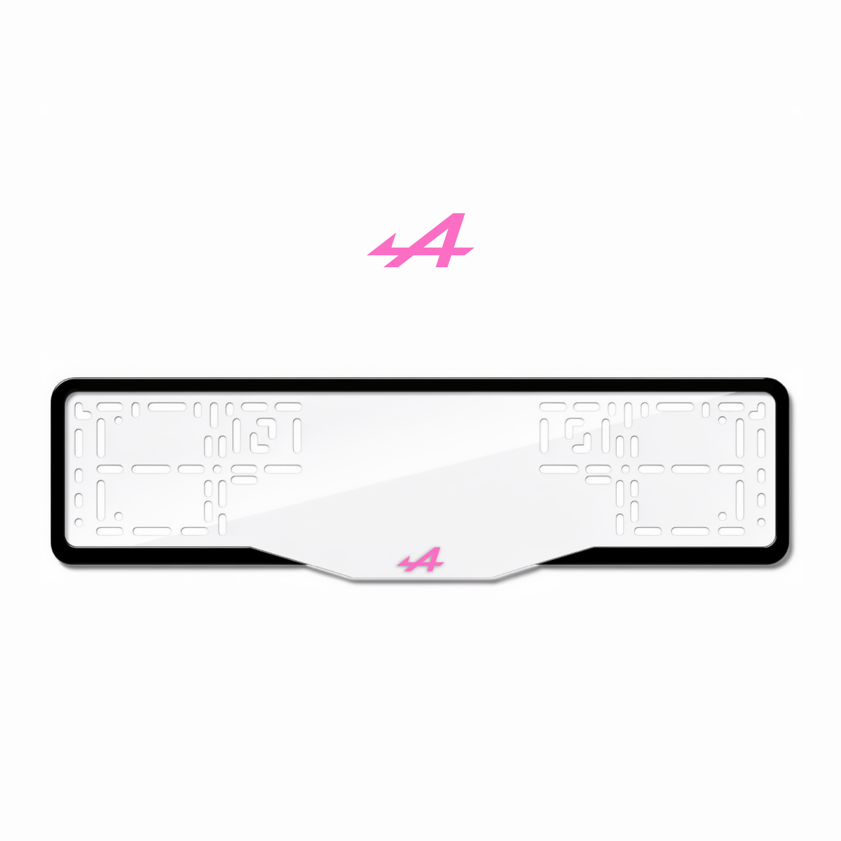 Cadres de plaque d'immatriculation Alpine Logo - Rose - GLASS