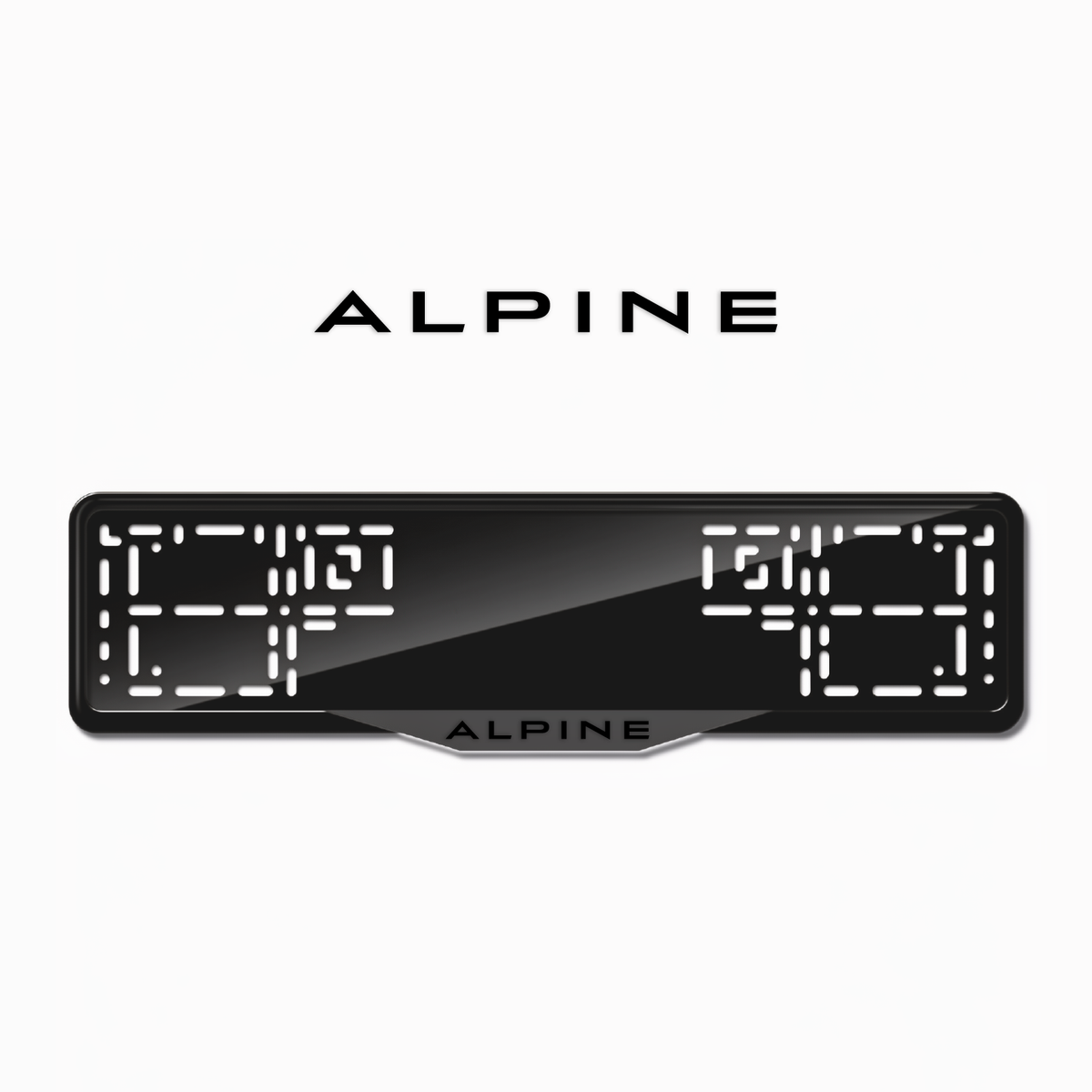Cadres de plaque d'immatriculation Alpine - Noir - SATIN