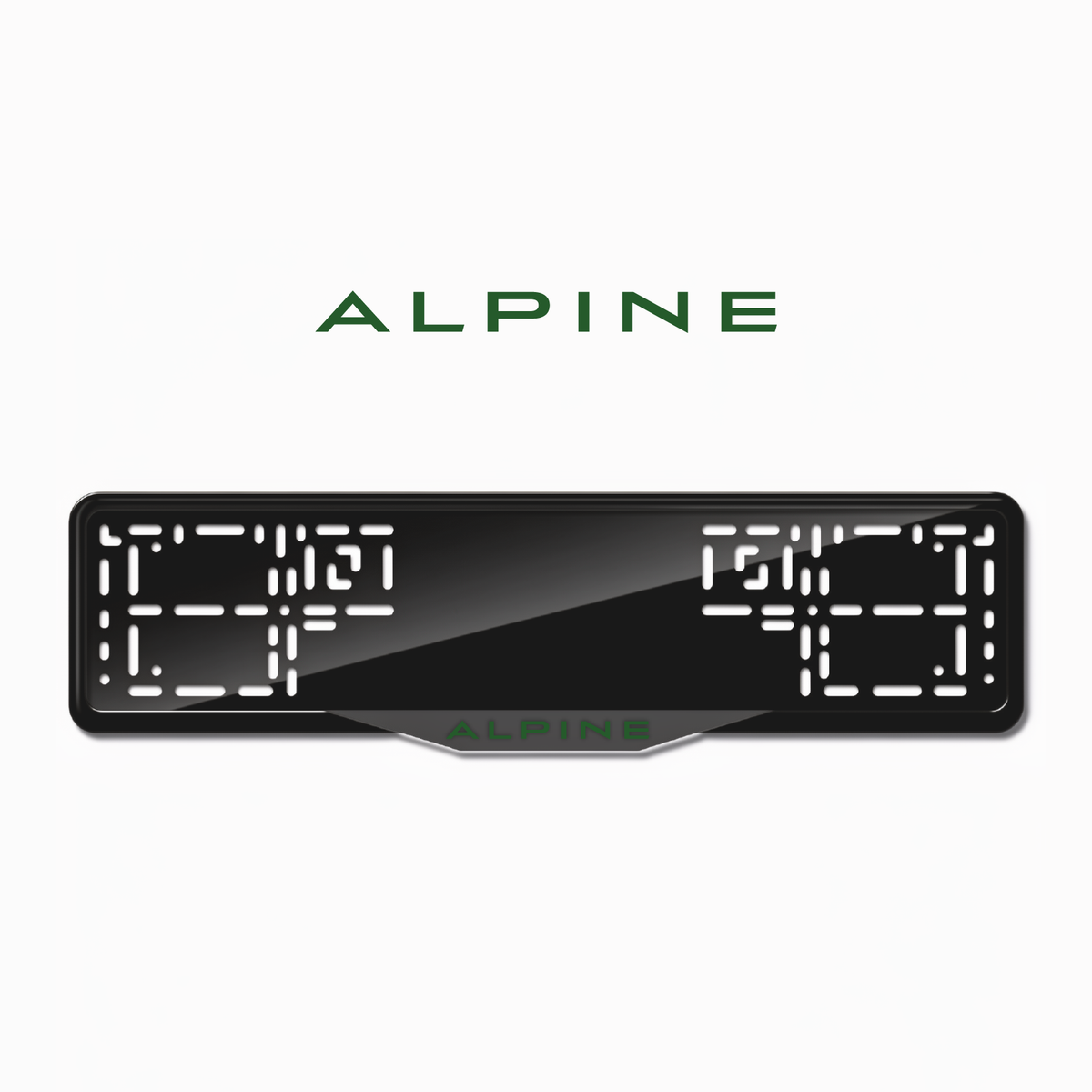 Cadres de plaque d'immatriculation Alpine - Vert - SATIN