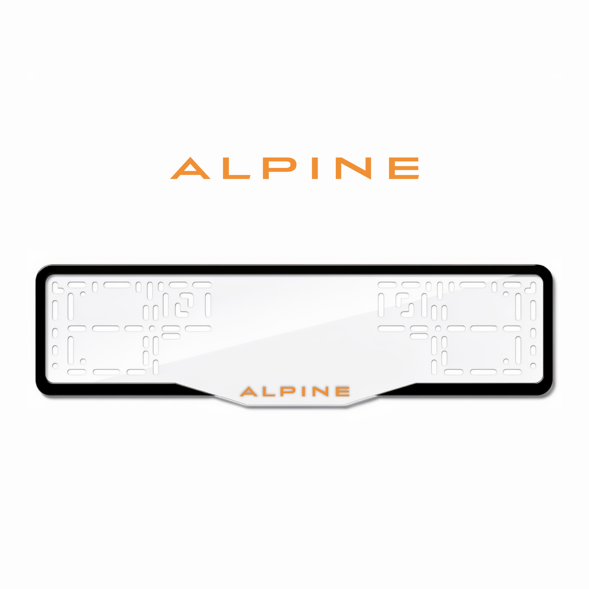 Cadres de plaque d'immatriculation Alpine - Orange Hermès - GLASS