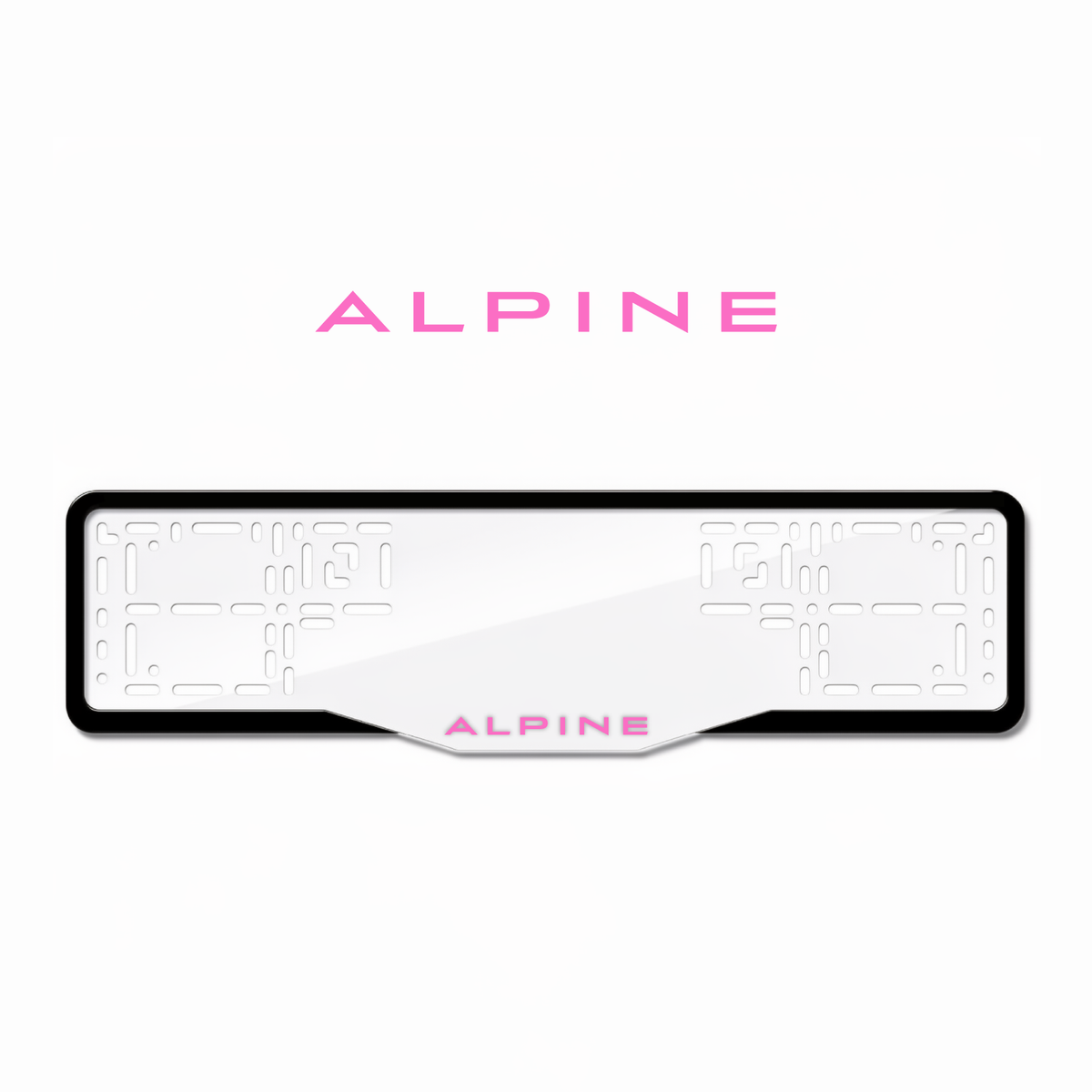 Cadres de plaque d'immatriculation Alpine - Rose - GLASS