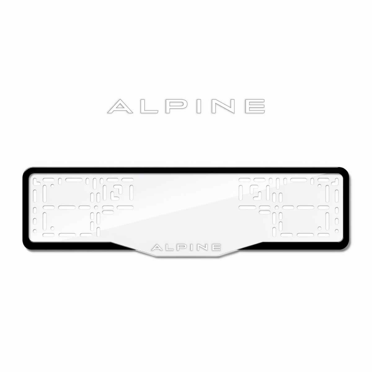 Cadres de plaque d'immatriculation Alpine - Blanc - GLASS