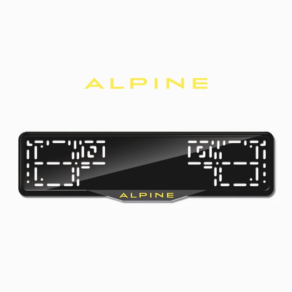 Cadres de plaque d'immatriculation Alpine - Jaune - SATIN