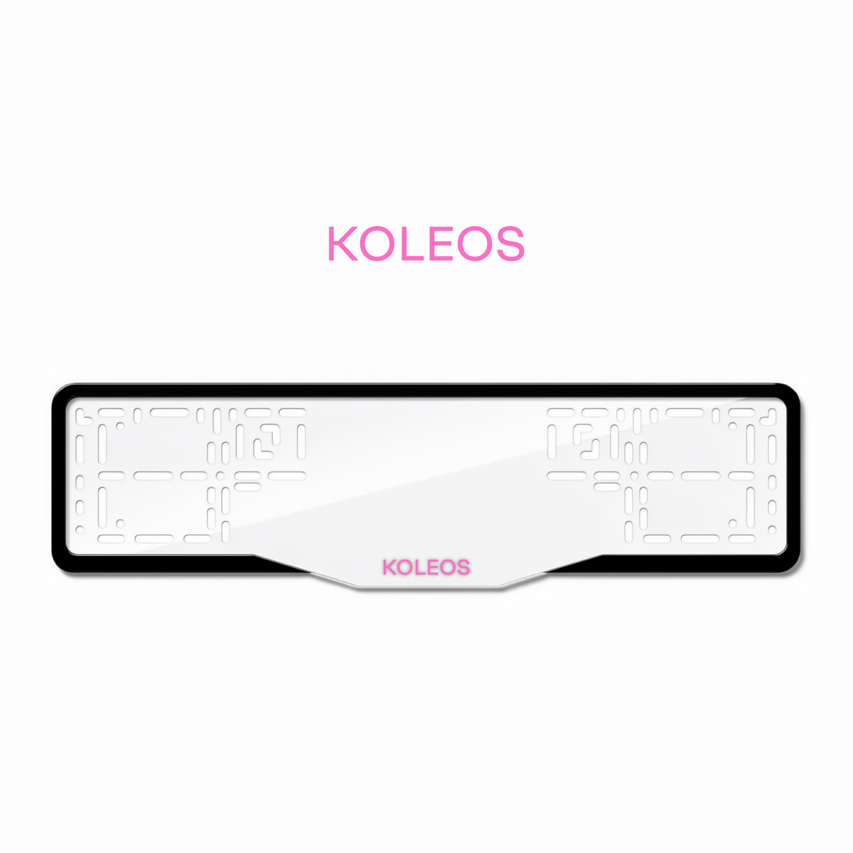 Cadres de plaque d'immatriculation Koleos - Rose - GLASS