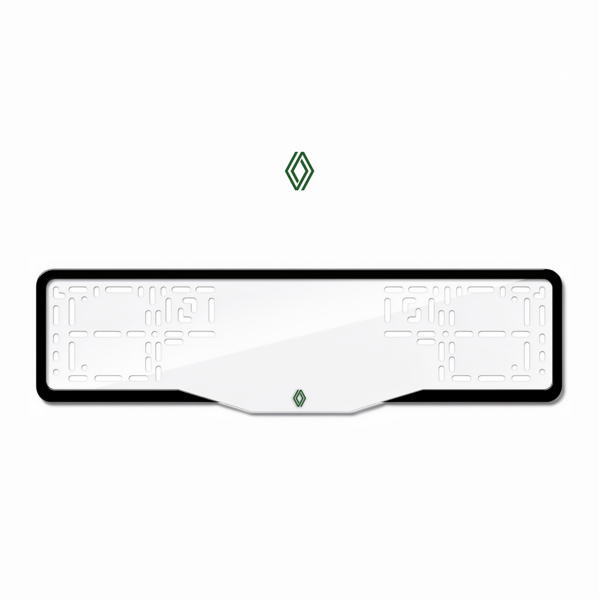 Cadres de plaque d'immatriculation Renault Logo - Vert - GLASS
