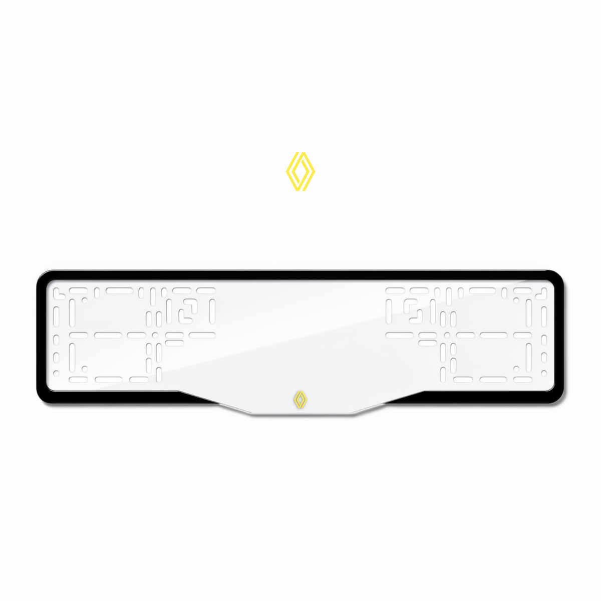 Cadres de plaque d'immatriculation Renault Logo - Jaune - GLASS