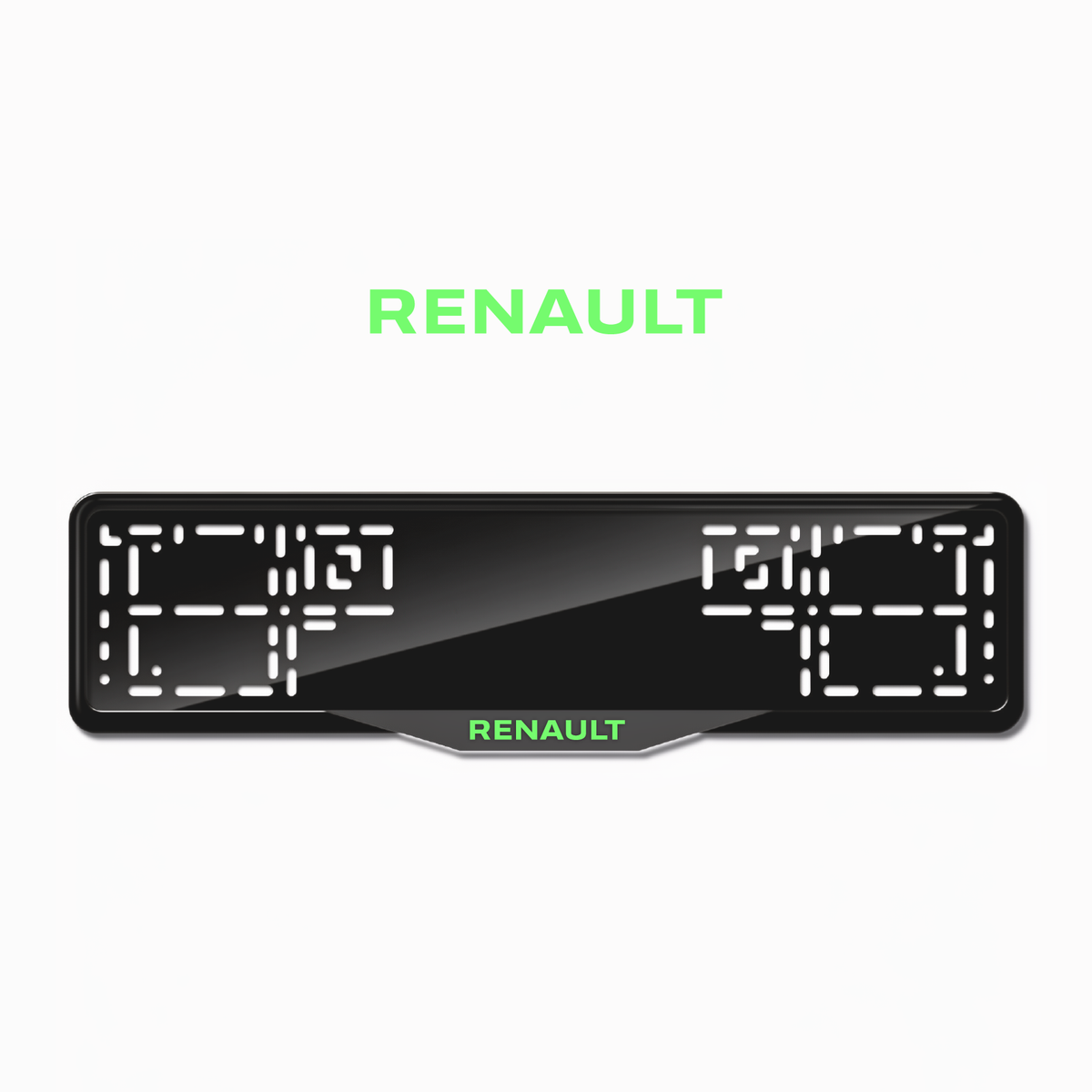 Cadres de plaque d'immatriculation Renault - Vert néon - SATIN