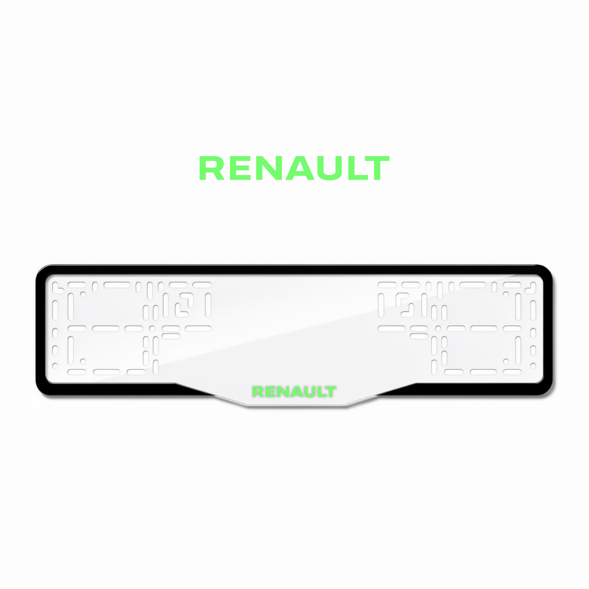 Cadres de plaque d'immatriculation Renault - Vert néon - GLASS